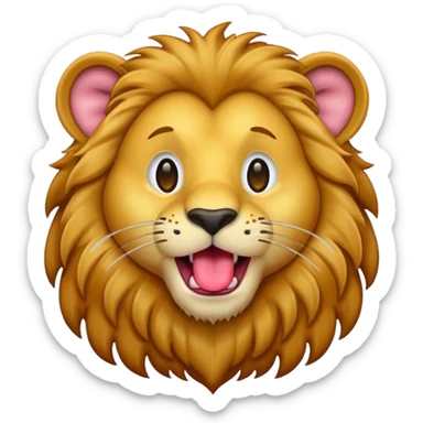thirsty lion emoji without a body with tongue stuck out sticker