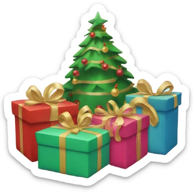 Christmas presents under the Christmas’s tree sticker