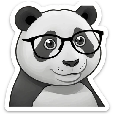 Panda with glasses  sticker