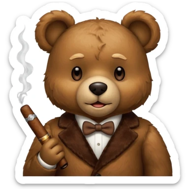 Teddy bear listening to Sinatra smoking cigar  sticker