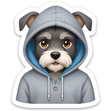 schnauzer wearing hoodie sticker