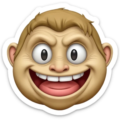 Troll face blown up sticker