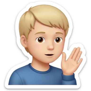 A boy showing right cheek to her mother asking for a gentle playful slap only boy no picture of mother included in emoji
Give side view of right cheek sticker