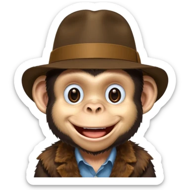 Chimp in a fedora sticker