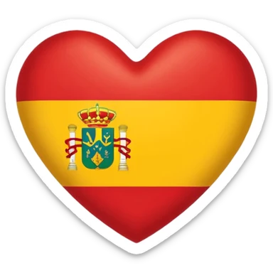 Corazon dividido, la mitad bandera española y la mitad brasileña sticker