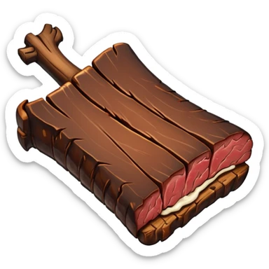 a single smoked beef rib thinner with the bone sticker