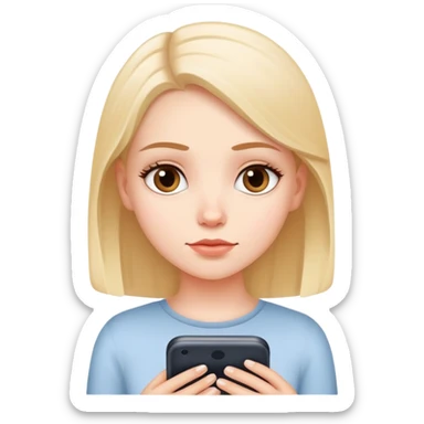 beautiful white girl waiting for text sticker