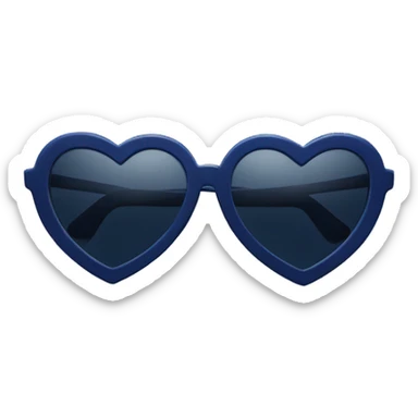 A pair of navy blue heart shaped sunglasses  sticker