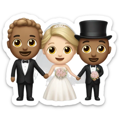 Mr. & Mrs. Teddy wedding sticker