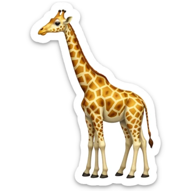High resolution giraffe leaning to eat  sticker