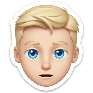 intense gaze of a boy blue eyes winking sticker