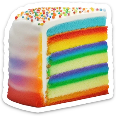 Rainbow cake slice sticker