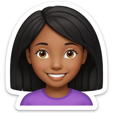 6 to 7 years black daughter with black hair emoji sticker