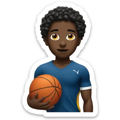 Young Black athlete shrugging sticker