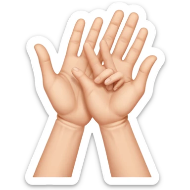 two emoji hands gesturing a strangling an invisible subject sticker