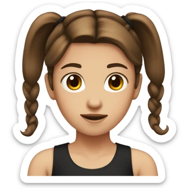 girl with brown hair in a ponytail and a black sleeveless shirt sticker