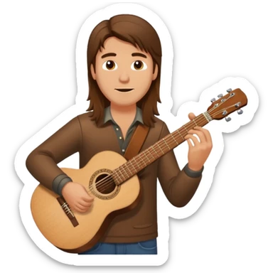 Hombre tocando Guitarra pelo largo sticker