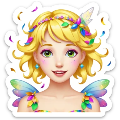 Confetti fairy sticker