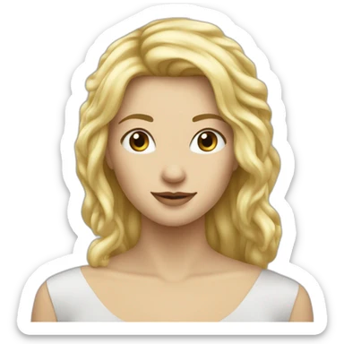 Woman With blond Haie Sittiche in Front of a micro sticker