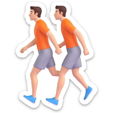 a man pacing back and forth, deep in thought, 3D style sticker