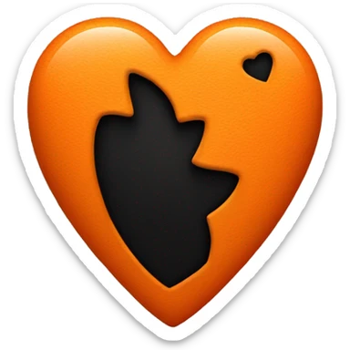 heart-deep-orange-and-black-color sticker