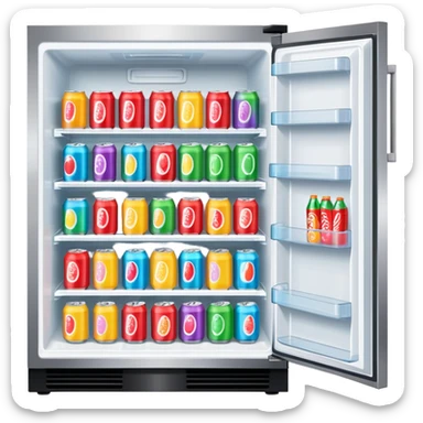 Fridge with soda sticker