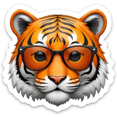 tiger head with dark lens wayfarer sunglasses sticker