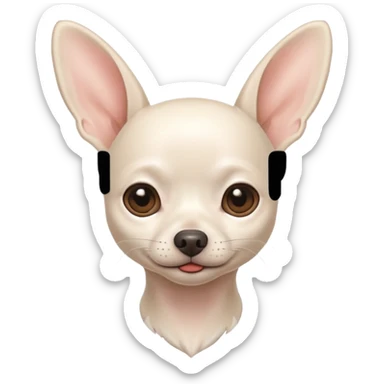 white chihuahua without hair sticker