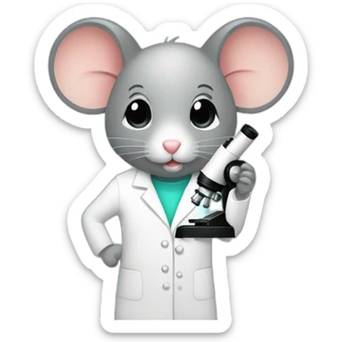 mice with a lab coat and a microscope sticker