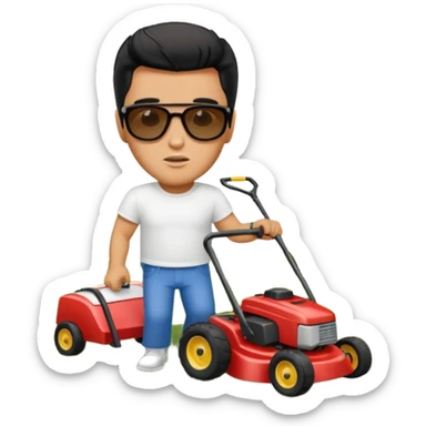 Elvis mowing the yard at Graceland sticker