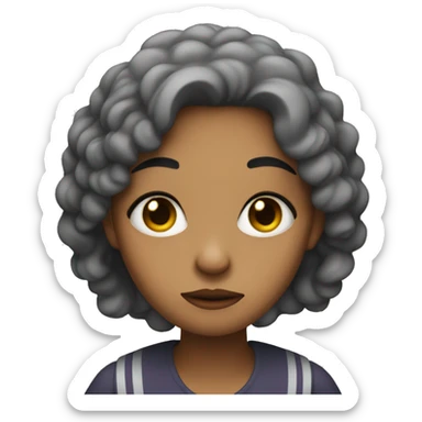 Sad missy face with peace sign sticker