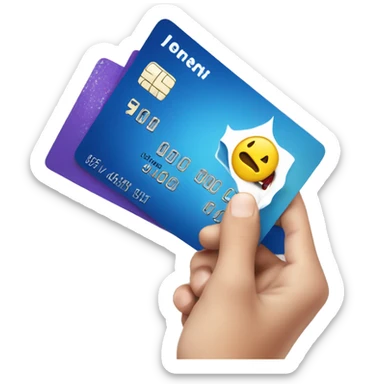 hand Credit card slamming down sticker