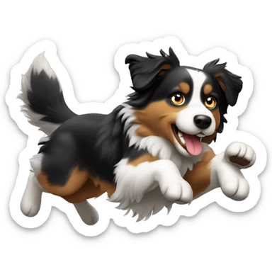 Australian shepherd jumping over anvil sticker