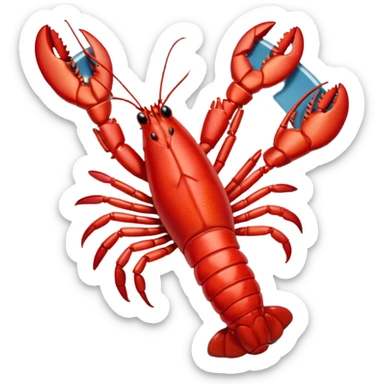 cooked lobster on a plate, no lemon, no herbs sticker