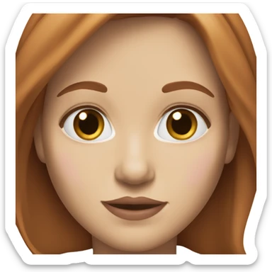 white woman shoulder length red brown hair hazel eyes pink lips sticker