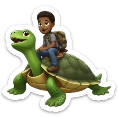 desmond burrows riding a turtle sticker