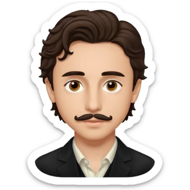 Timothée Chalamet with mustache sticker