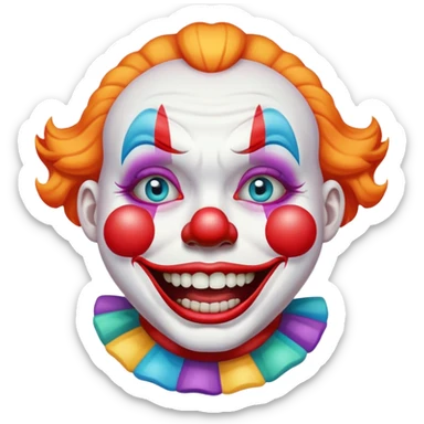 Crying laughing clown sticker