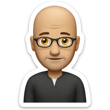 A bald men with barb sticker