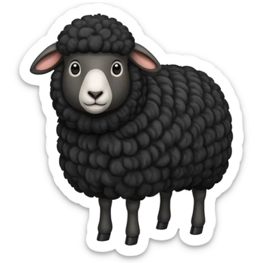 black sheep emoji with black wool sticker
