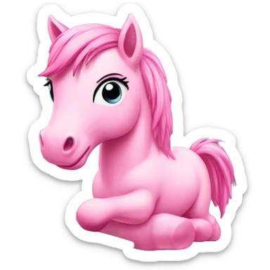 pink pony with a laptop sticker