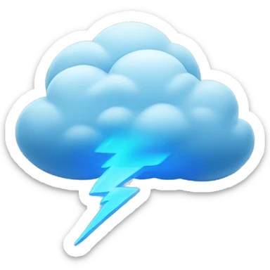 thunder cloud blue light sticker