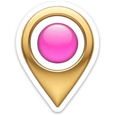 pink and gold location pin  sticker