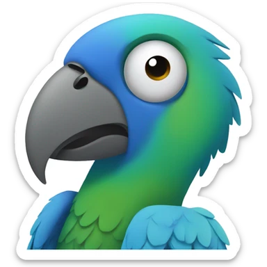 Blue parrot raising eyebrow  sticker