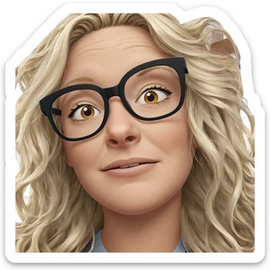 blonde girl with glasses portrait sticker