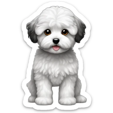 Maltipoo, half black and white sticker