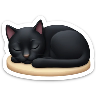 Sleeping black cat sticker