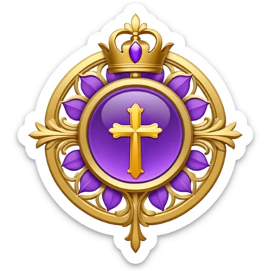 ave maria's emblem with a touch of purple sticker