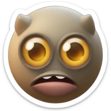 3d sphere with a cartoon Hoglin skin texture with big feminine eyes sticker