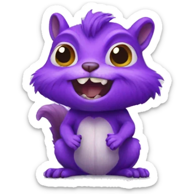 purple squirrel monster sticker
